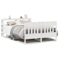 Cadre de lit sans matelas blanc 120x200 cm bois de pin massif