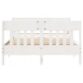 Cadre de lit sans matelas blanc 120x200 cm bois de pin massif