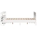 Cadre de lit sans matelas blanc 120x200 cm bois de pin massif