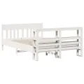 Cadre de lit sans matelas blanc 120x200 cm bois de pin massif