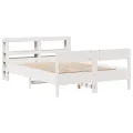 Cadre de lit sans matelas blanc 120x200 cm bois de pin massif