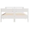 Cadre de lit sans matelas blanc 120x200 cm bois de pin massif