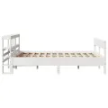 Cadre de lit sans matelas blanc 120x200 cm bois de pin massif