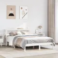 Cadre de lit sans matelas blanc 160x200 cm bois de pin massif