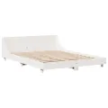 Cadre de lit sans matelas blanc 160x200 cm bois de pin massif