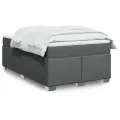 cadre de lit avec matelas Gris foncé 120x200cm Tissu