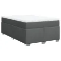 cadre de lit avec matelas Gris foncé 120x200cm Tissu