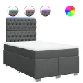 cadre de lit avec matelas Gris foncé 120x200cm Tissu