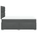 cadre de lit avec matelas Gris foncé 120x200cm Tissu
