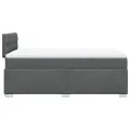 cadre de lit avec matelas Gris foncé 120x200cm Tissu