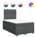 cadre de lit avec matelas Gris foncé 120x200cm Tissu