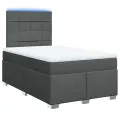 cadre de lit avec matelas Gris foncé 120x200cm Tissu