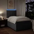 cadre de lit avec matelas Gris foncé 120x200cm Tissu
