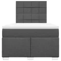 cadre de lit avec matelas Gris foncé 120x200cm Tissu