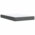 cadre de lit avec matelas Gris foncé 120x200cm Tissu