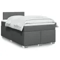 cadre de lit avec matelas Gris foncé 120x200cm Tissu
