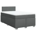 cadre de lit avec matelas Gris foncé 120x200cm Tissu