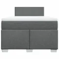 cadre de lit avec matelas Gris foncé 120x200cm Tissu