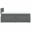 cadre de lit avec matelas Gris foncé 120x200cm Tissu
