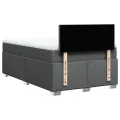 cadre de lit avec matelas Gris foncé 120x200cm Tissu