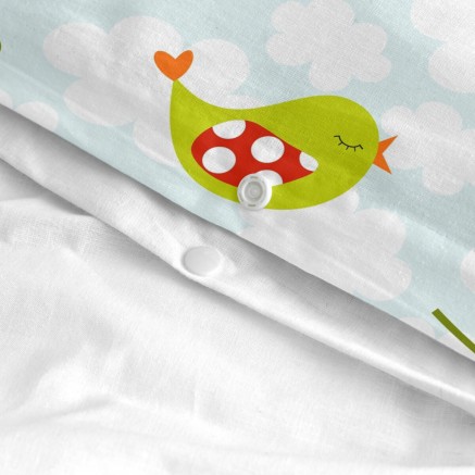 Parure de couette HappyFriday Mr Fox Little birds Multicouleur Lit de 2