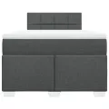 cadre de lit avec matelas Gris foncé 120x200cm Tissu