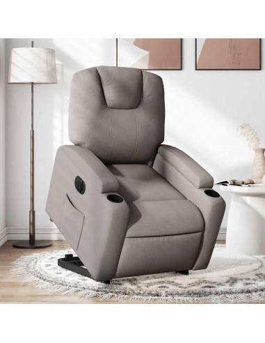 Fauteuil inclinable électrique taupe tissu