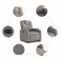 Fauteuil inclinable électrique taupe tissu