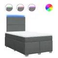 cadre de lit avec matelas Gris foncé 120x200cm Tissu