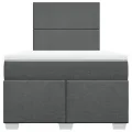 cadre de lit avec matelas Gris foncé 120x200cm Tissu