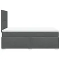 cadre de lit avec matelas Gris foncé 120x200cm Tissu