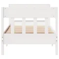 Cadre de lit sans matelas blanc 75x190 cm bois de pin massif