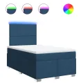 cadre de lit avec matelas Bleu 120x200 cm Tissu