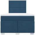 cadre de lit avec matelas Bleu 120x200 cm Tissu