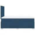 cadre de lit avec matelas Bleu 120x200 cm Tissu
