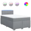 cadre de lit avec matelas Gris clair 120x200cm Tissu