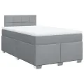 cadre de lit avec matelas Gris clair 120x200cm Tissu