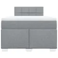 cadre de lit avec matelas Gris clair 120x200cm Tissu