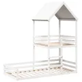 Lit superposé sans matelas blanc 90x200 cm bois de pin massif