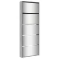 Armoire à chaussures miroir 5 niveaux sonoma gris 63x17x169,5cm