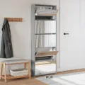 Armoire à chaussures miroir 5 niveaux sonoma gris 63x17x169,5cm