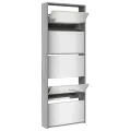 Armoire à chaussures miroir 5 niveaux sonoma gris 63x17x169,5cm
