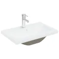 Meuble lavabo avec bassin et robinet intégrés vieux bois