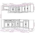 Ensemble d'armoires cuisine 11pcs Porto blanc bois d'ingénierie