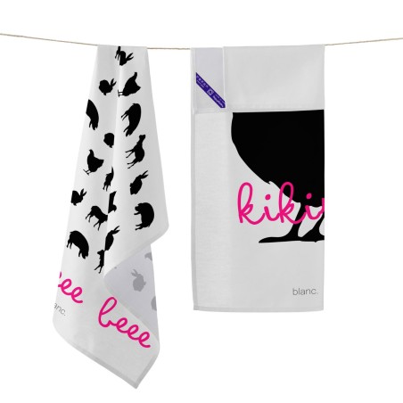 Küchentuch HappyFriday Blanc Kikiriki Bunt 70 x 50 cm (2 Stück)