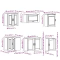 Ensemble d'armoires de cuisine 11 pcs Porto bois d'ingénierie