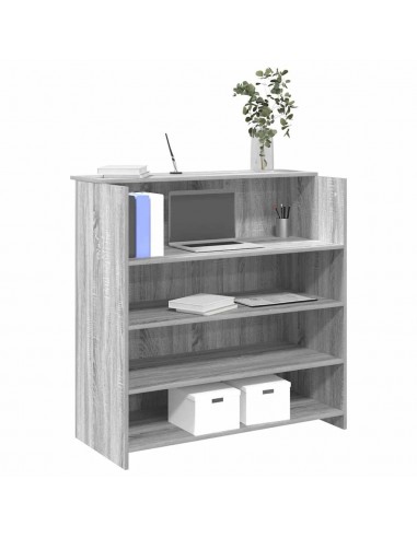 Bureau de réception sonoma gris 100x50x103,5 cm bois ingénierie