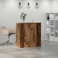 Bureau de réception vieux bois 100x50x103,5cm bois d'ingénierie