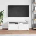 Meuble TV VISNES blanc 100x40x38 cm bois d'ingénierie