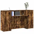 Bureau de réception chêne fumé 180x50x103,5cm bois d'ingénierie